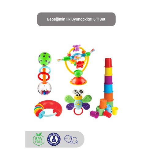 Kiki Bebeğimin Ilk Oyuncakları 5'li Set Kiki Bebeğimin Ilk Oyuncakları 5'li Set